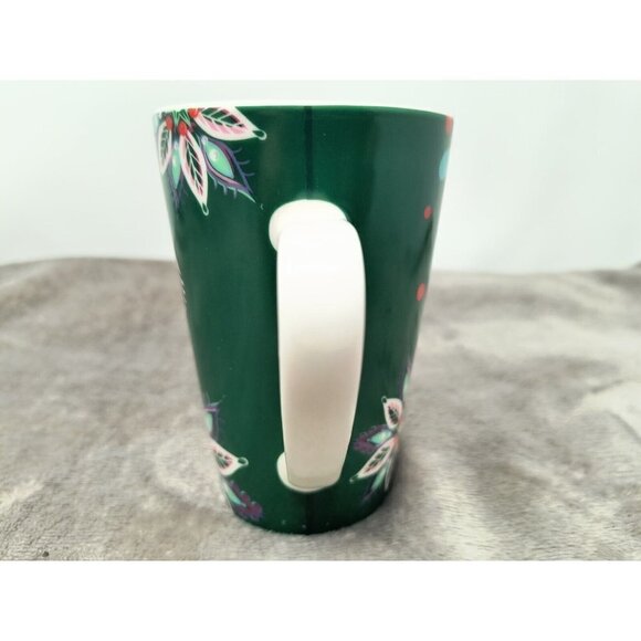 Starbucks Siren Holiday Green Floral Latte Mug 12 oz. 2020 - Picture 4 of 7